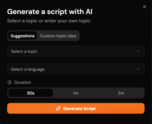 Automatic script generation