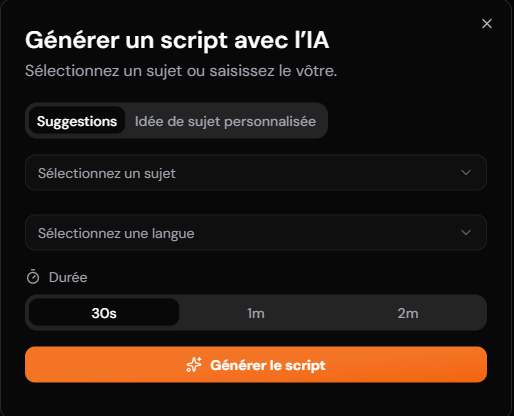 Génération automatique de scripts